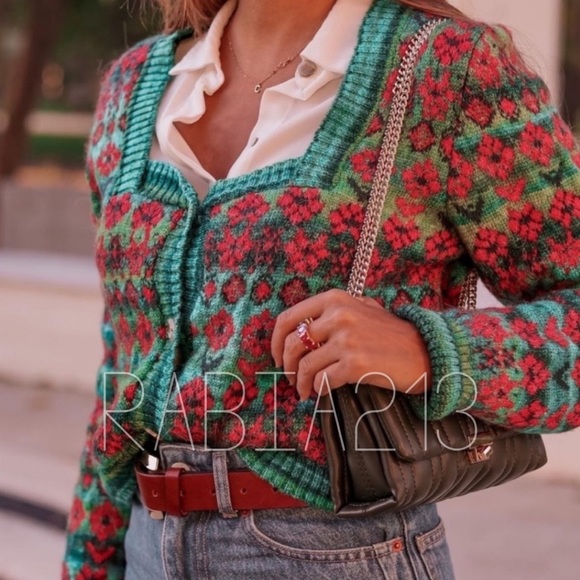 Last Zara Knit Jacquard Jacket 